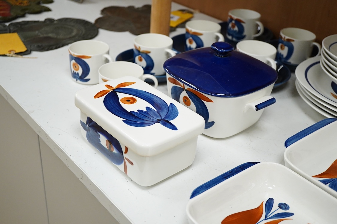 A Rorstrand Polka pattern part dinner service, designed by Marianne Westman
